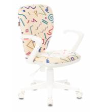 Кресло детское Бюрократ KD-W10AXSN песочный Sticks 02 крестов. пластик пластик белый